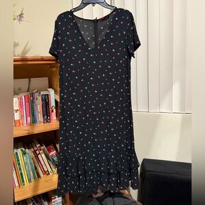 Chic Black Floral Midi Dress